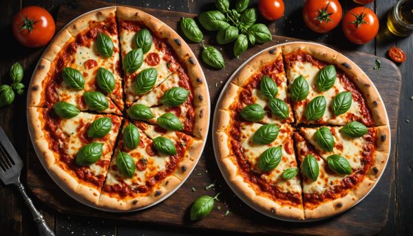 Pizzas croustillantes et garniture napolitaine authentique